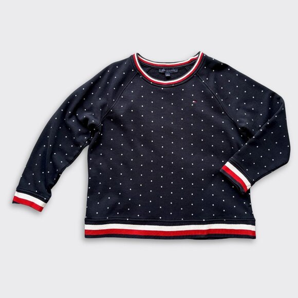 Tommy Hilfiger Women’s Navy Pullover Sweatshirt Size L • Good Cond - Picture 1 of 8